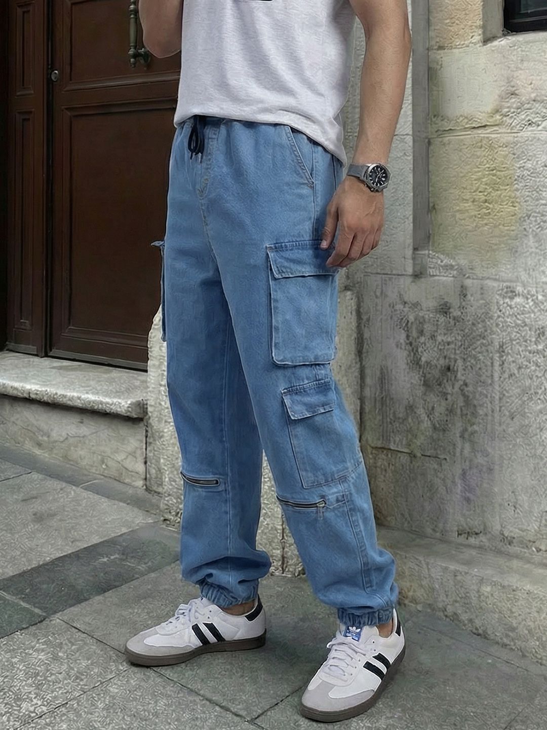 The Roadster Life Co. Men Zip Detail Jogger Fit Jeans