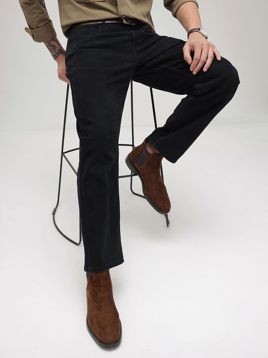 The Roadster Life Co. Men Straight Fit Stretchable Jeans