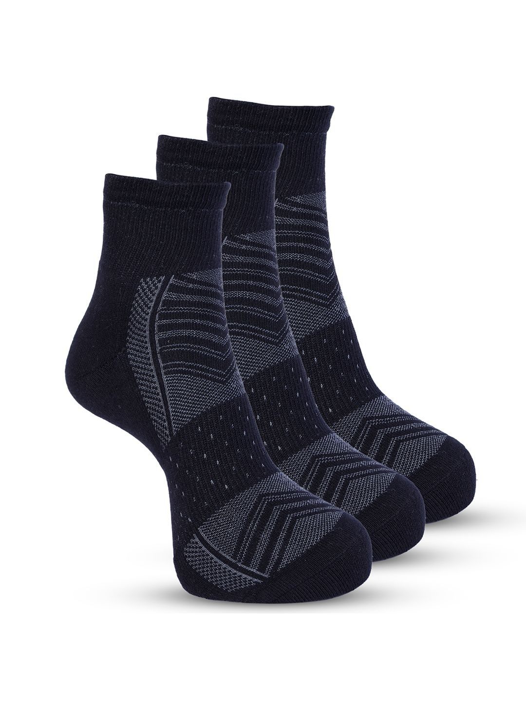 RYSN Men Pack of 3 Cotton Patterned Ankle Length Socks