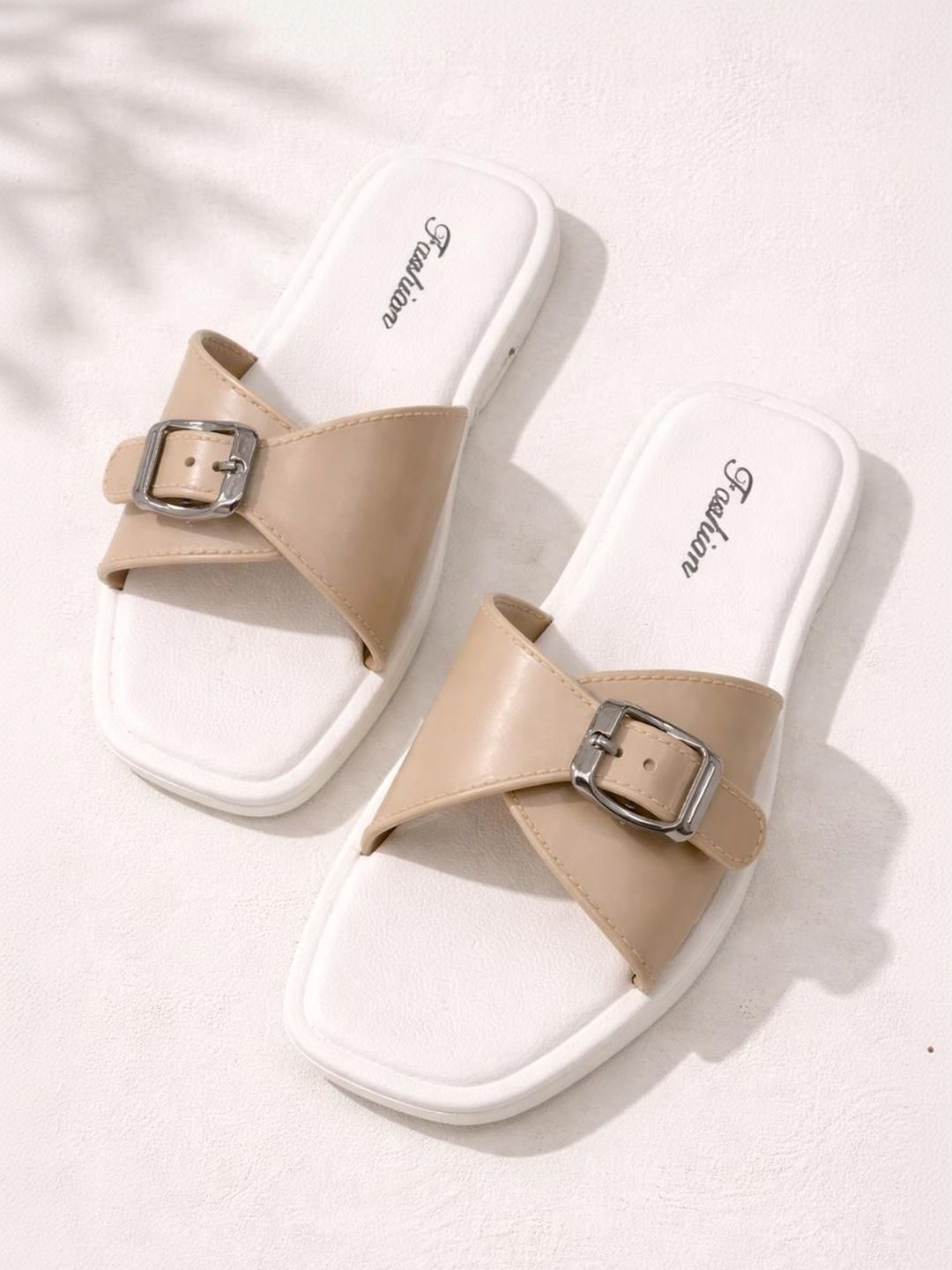 Shozie Girls Open Toe Flats with Buckles