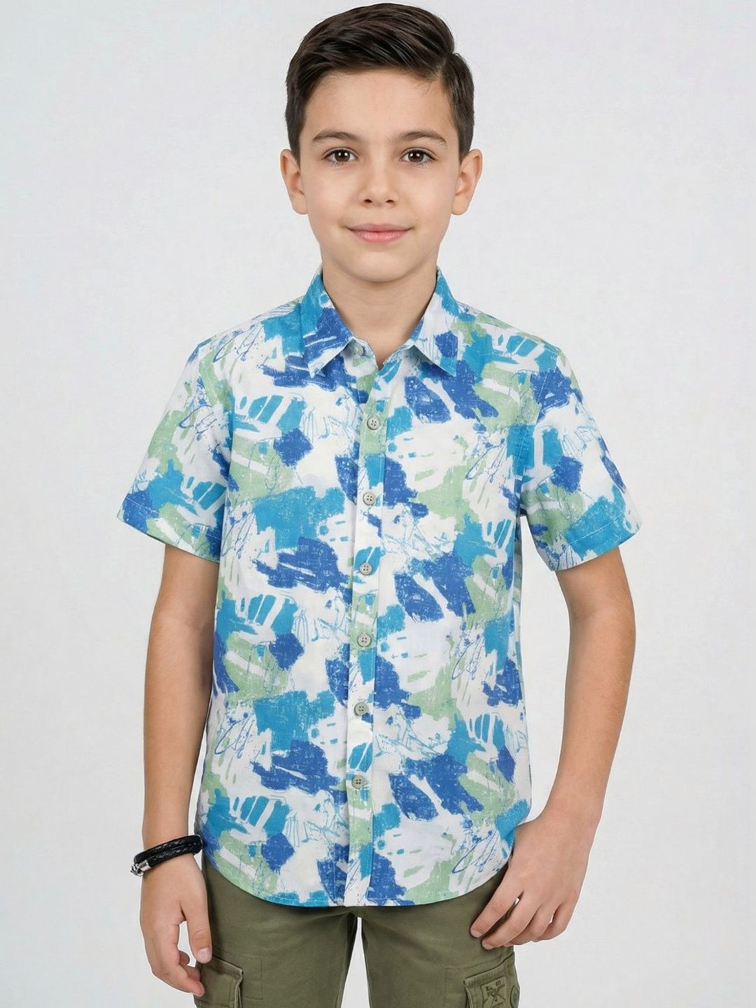 Monte Carlo Standard Boys Abstract Printed Slim Fit Casual Shirt