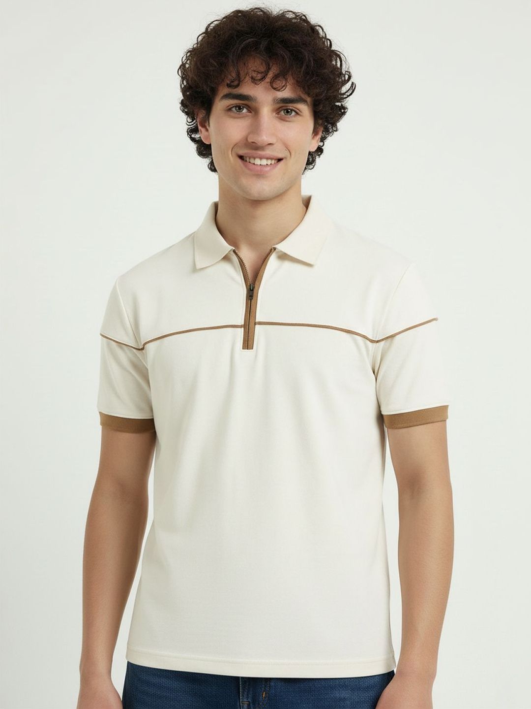 HERE&NOW Men Polo Collar T-shirt