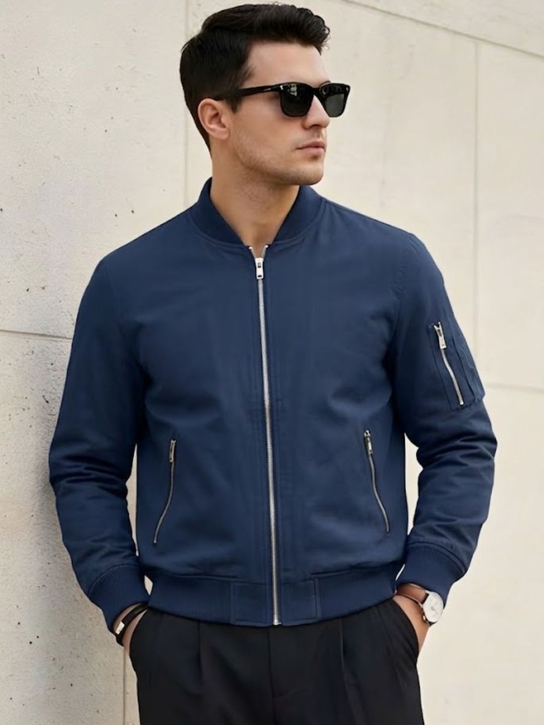 MIA FASHION Men Lightweight Cycling Biker Jacket