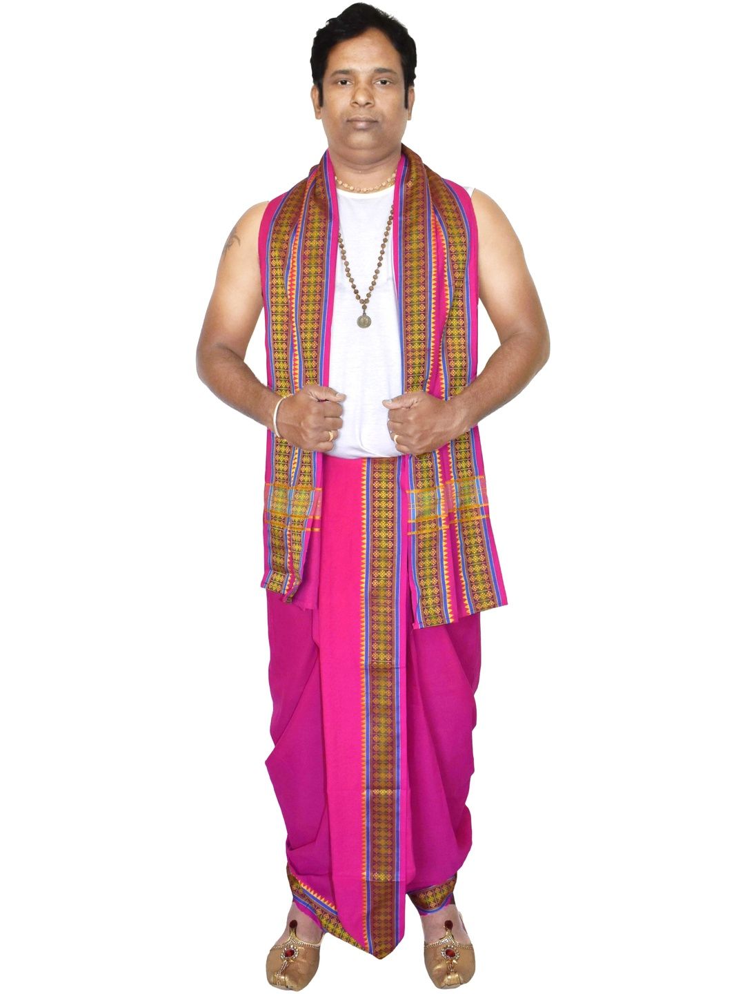 TUNI MANI Men Cotton Unstitched Panchakacham Dhotis 9X5 with Angavasthram