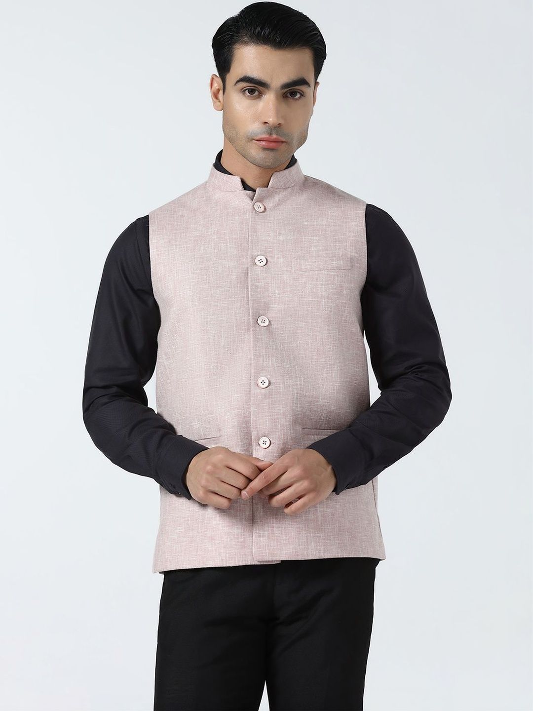 TAHVO Linen Woven Nehru Jackets