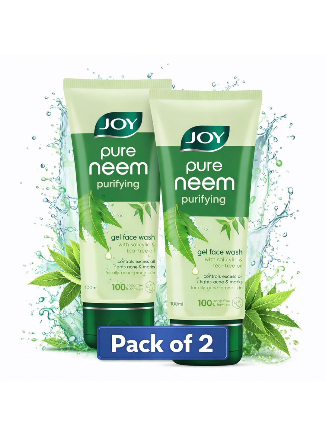 Buy JOY Set of 2 Skin Purifying Pure Neem Face Wash - 100 ml Each