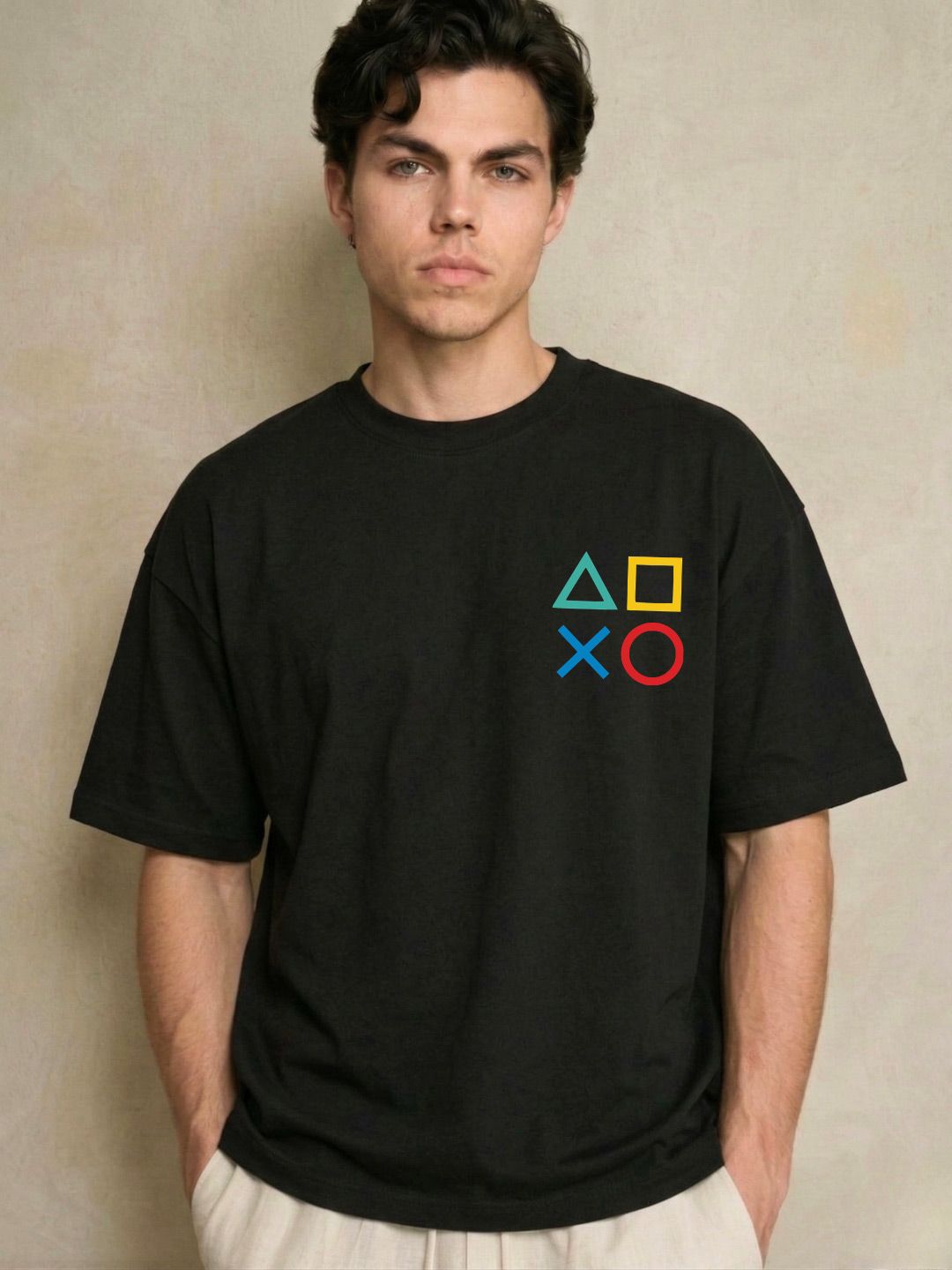 R.Code by The Roadster Life Co. Printed Round Neck Oversized Tshirts