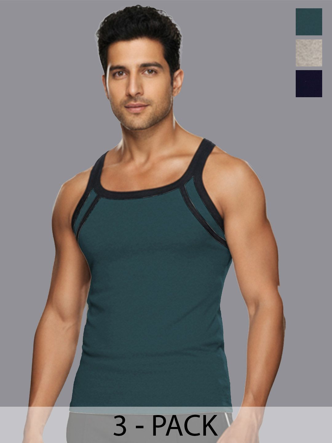 MACHO Pack of 2 Assorted Cotton Blend Gym Vest