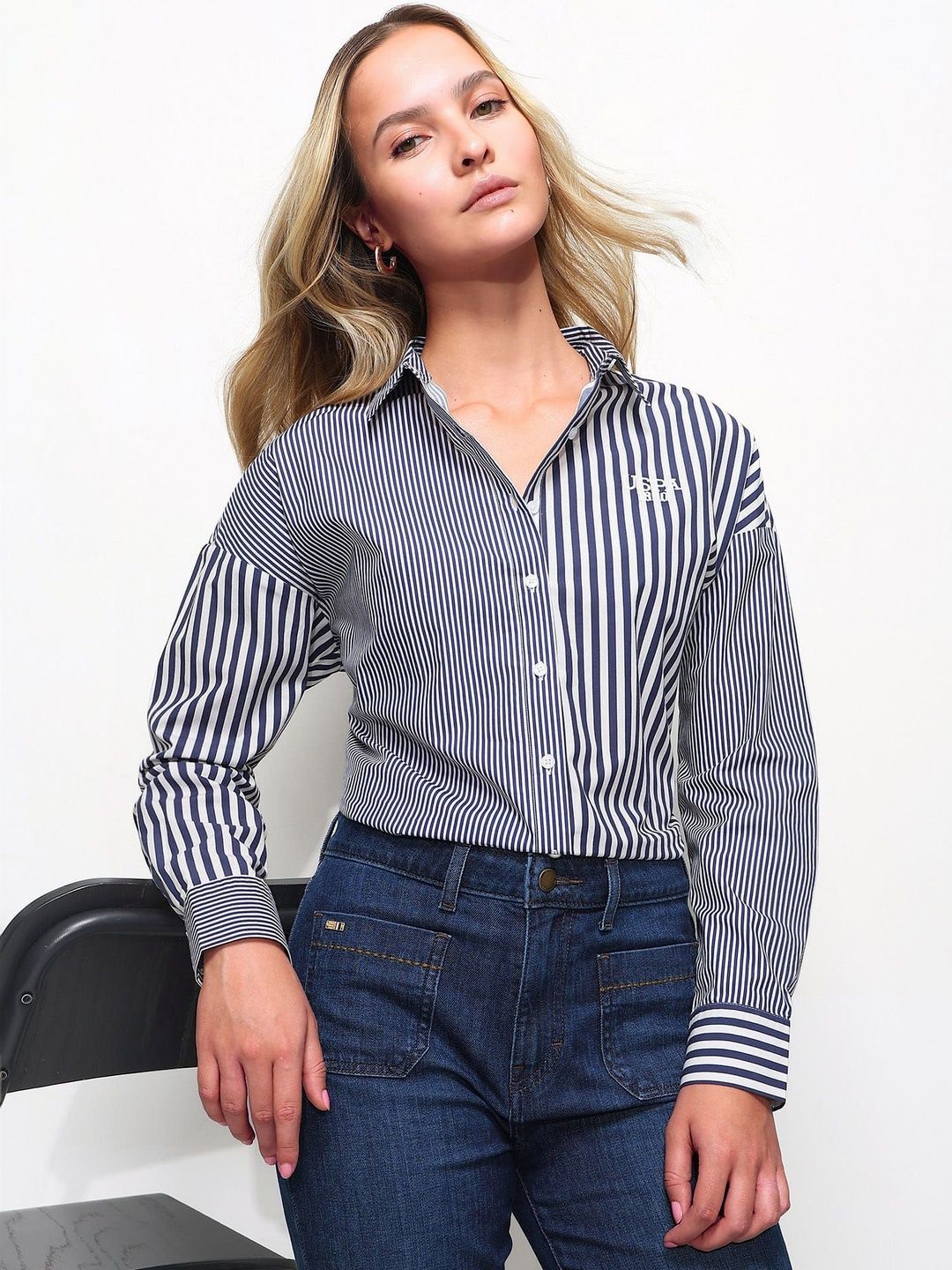 Casual Shirt U.S. Polo Assn. Women Women Striped Casual Shirt
