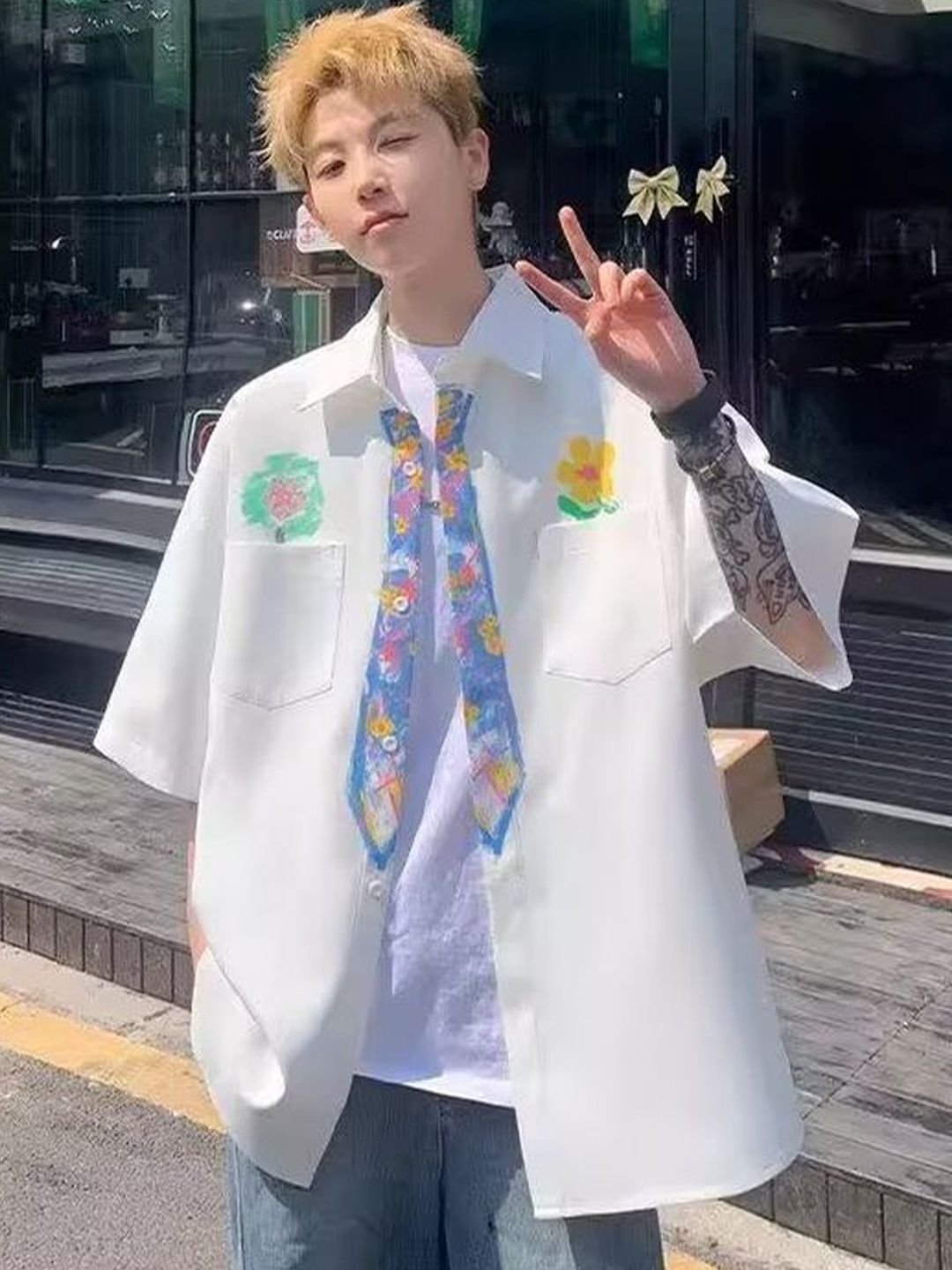 StyleCast x Revolte Men Boxy Floral Printed Casual Shirt