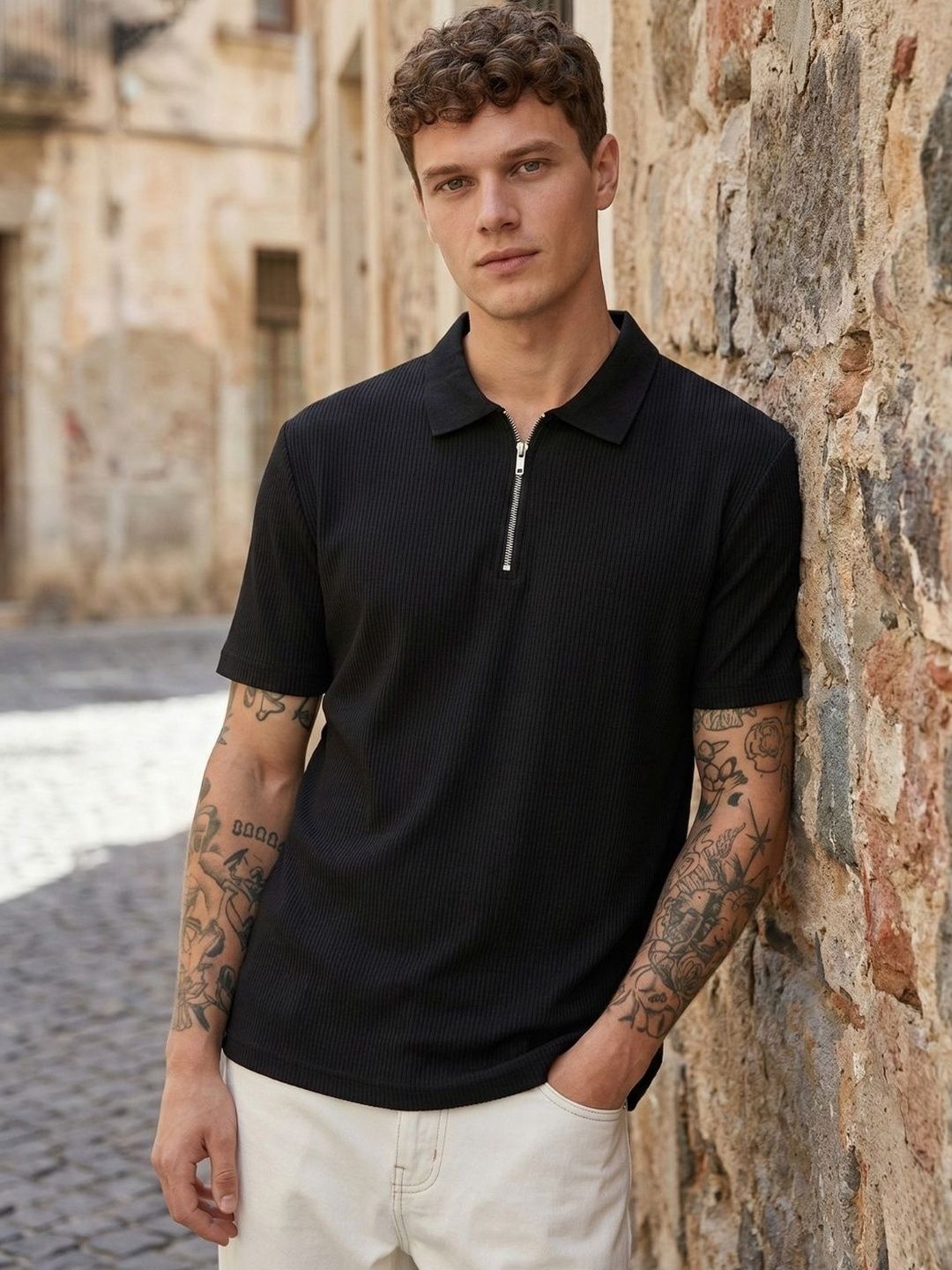 CLUB 44 Men Polo Collar T-shirt