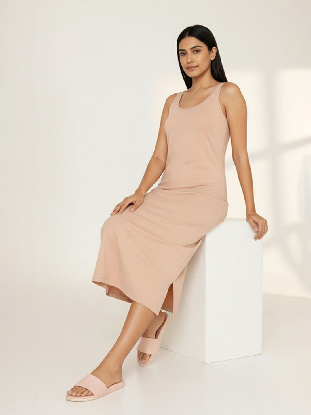 Buy Zivame Women Beige Solid Kurta Slip Camisole ZI60AFCORE0SKIN