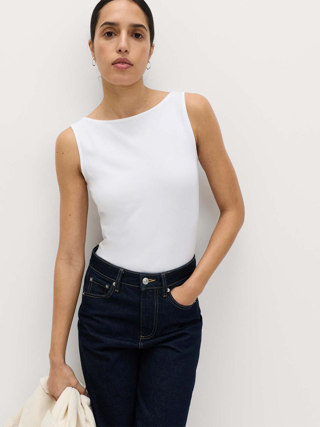 Marks & Spencer Marks & Spencer Cotton Rich Slash Neck Slim Fit Vest