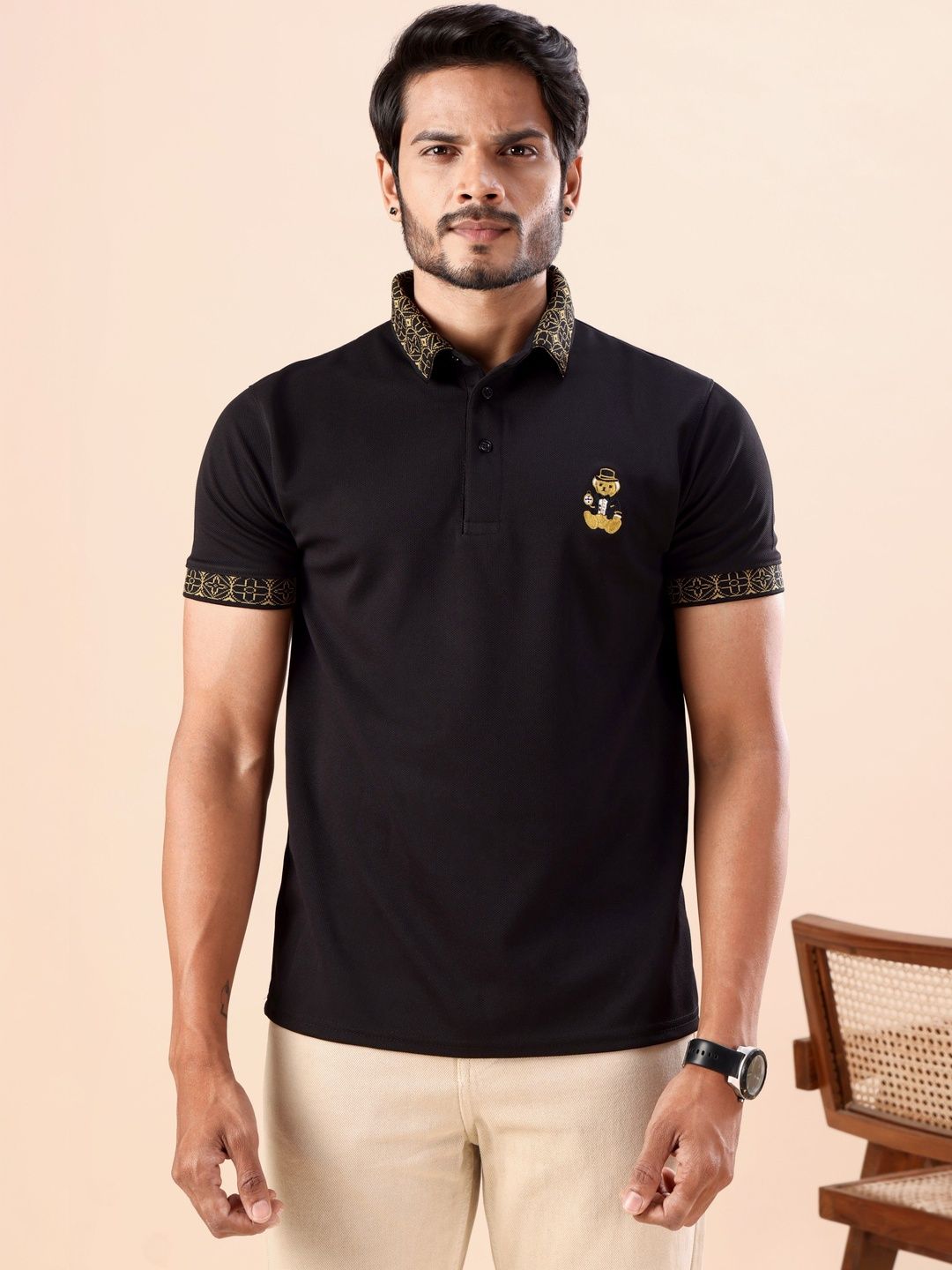 LUCUMA FASHION HUB Men Polo Collar T-shirt