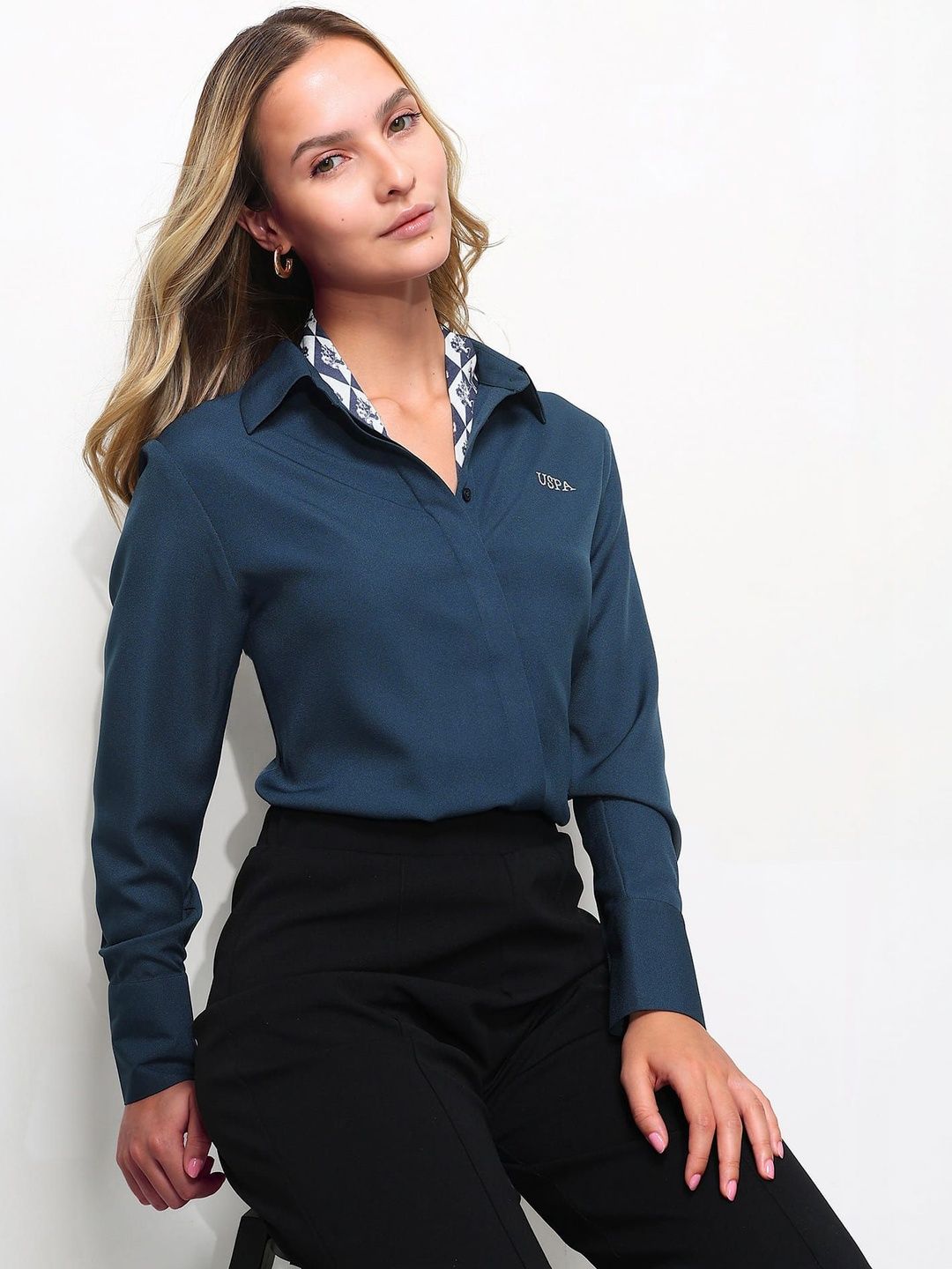 Spread Collar Shirt U.S. Polo Assn. Women Women Spread Collar Shirt