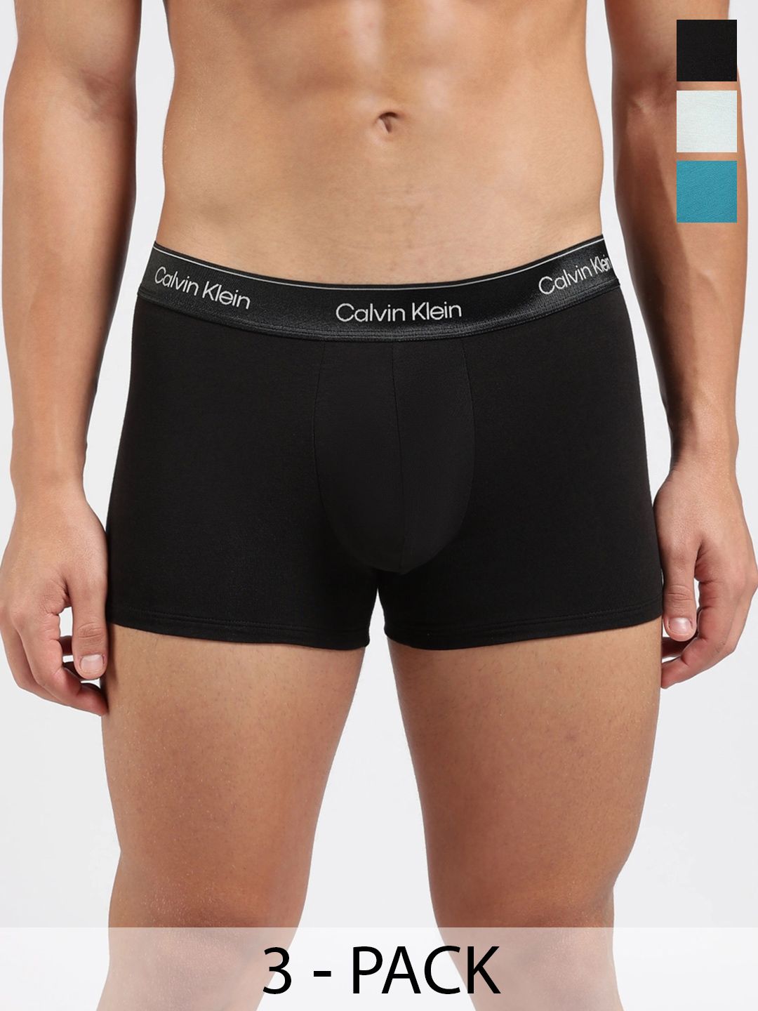Calvin Klein Underwear Calvin Klein Underwear Pack Of 3 Solid Mid Rise Trunks