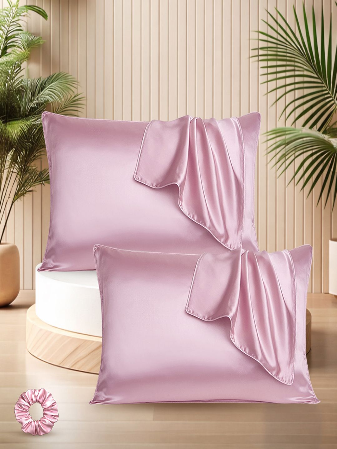 Sittella Sittella Pink Pack of 2 Pure Silk Rectangle Pillow Covers