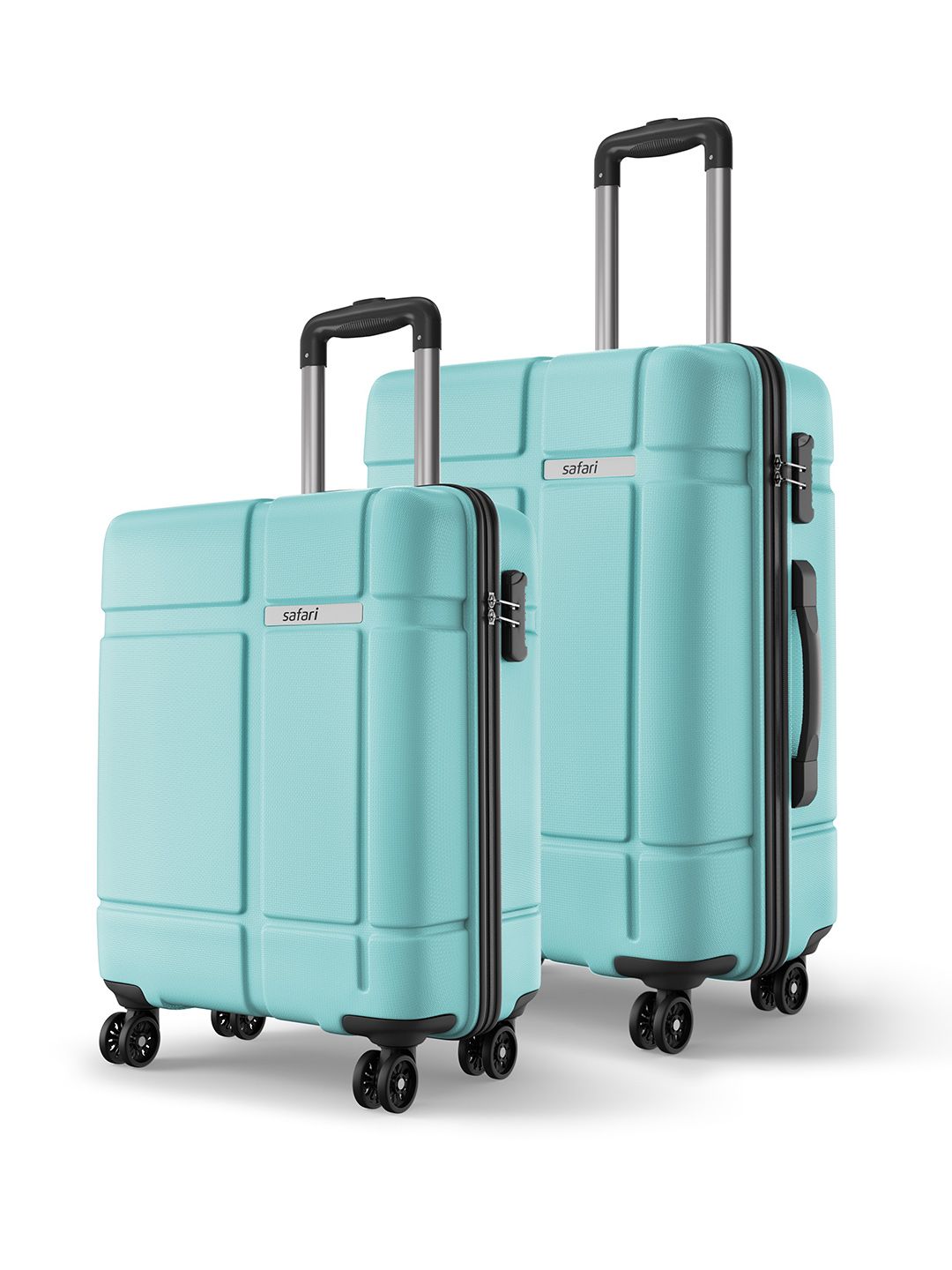 Safari Route Spearmint Set of 2 Polycarbonate Hard Sided Trolley Bag Suitcase