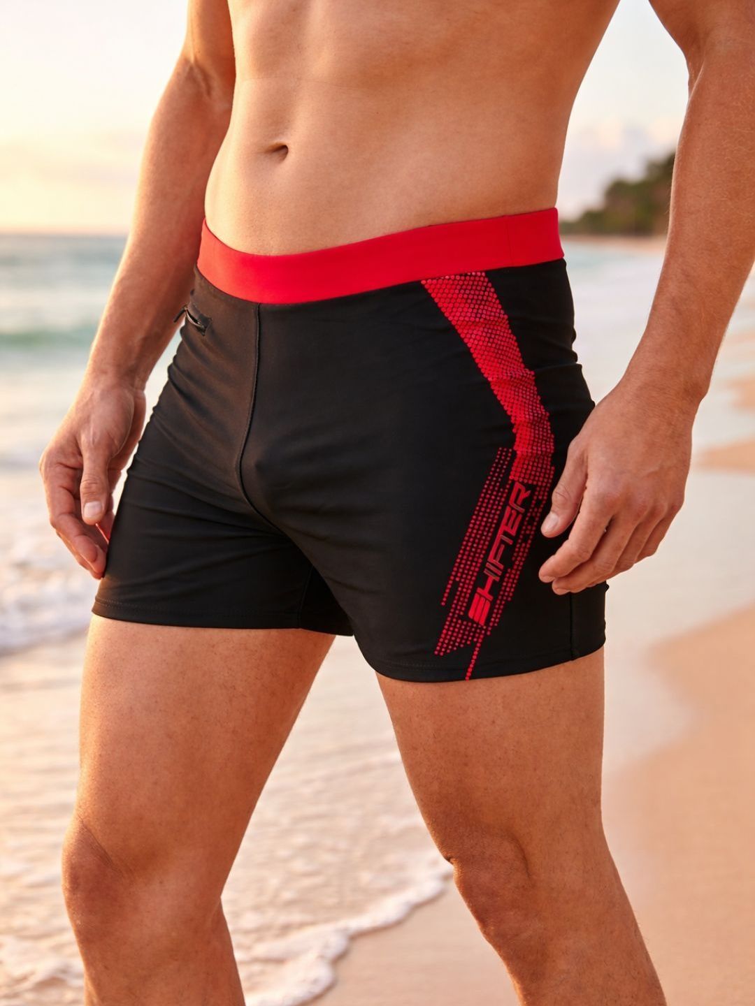 SHIFTER Men Striped Swim Shorts Swim Bottoms