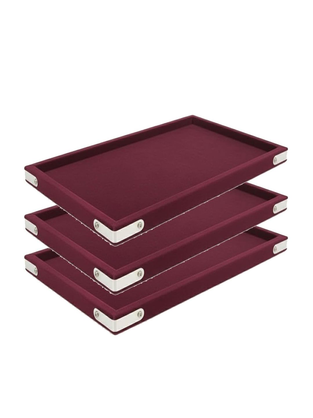 SENTONI Maroon Set of 3 Regular Organisers