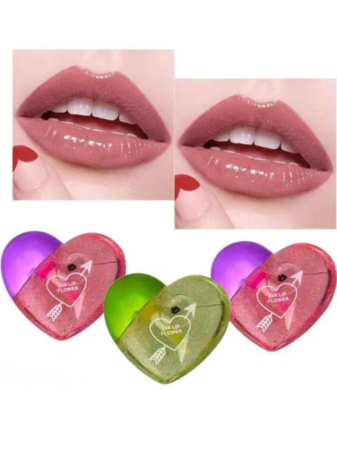 Hsq Set Of 3 Long Lasting Moisturizing Lip Gloss - 5 ml Each