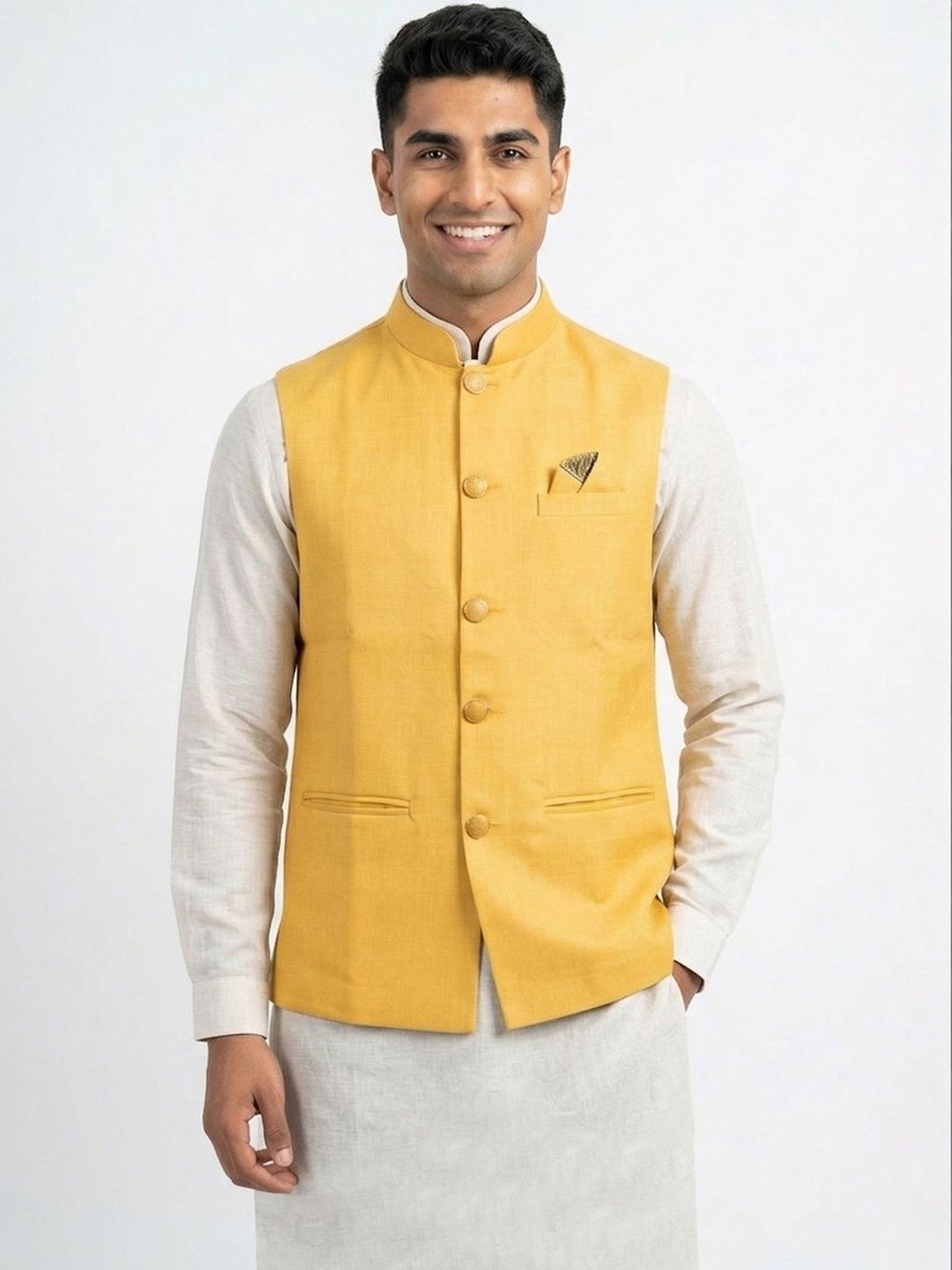HERE&NOW Woven Nehru Jackets