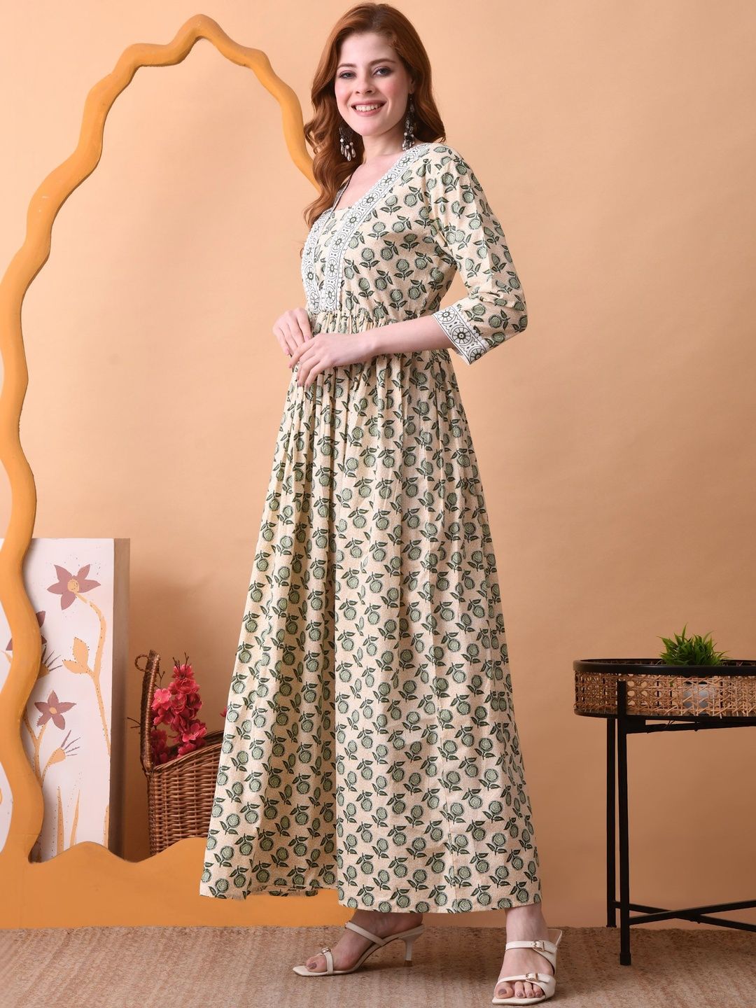 PURSHOTTAM WALA Women Printed Asymmetric Anarkali Kurta