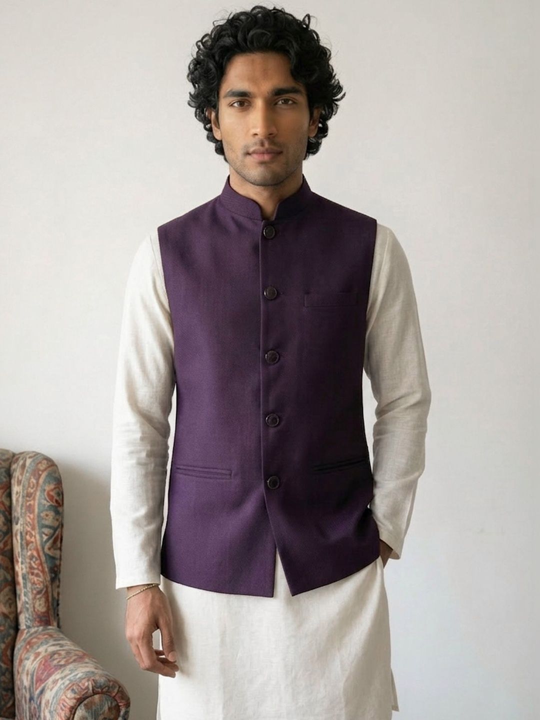 HERE&NOW  Woven Nehru Jackets