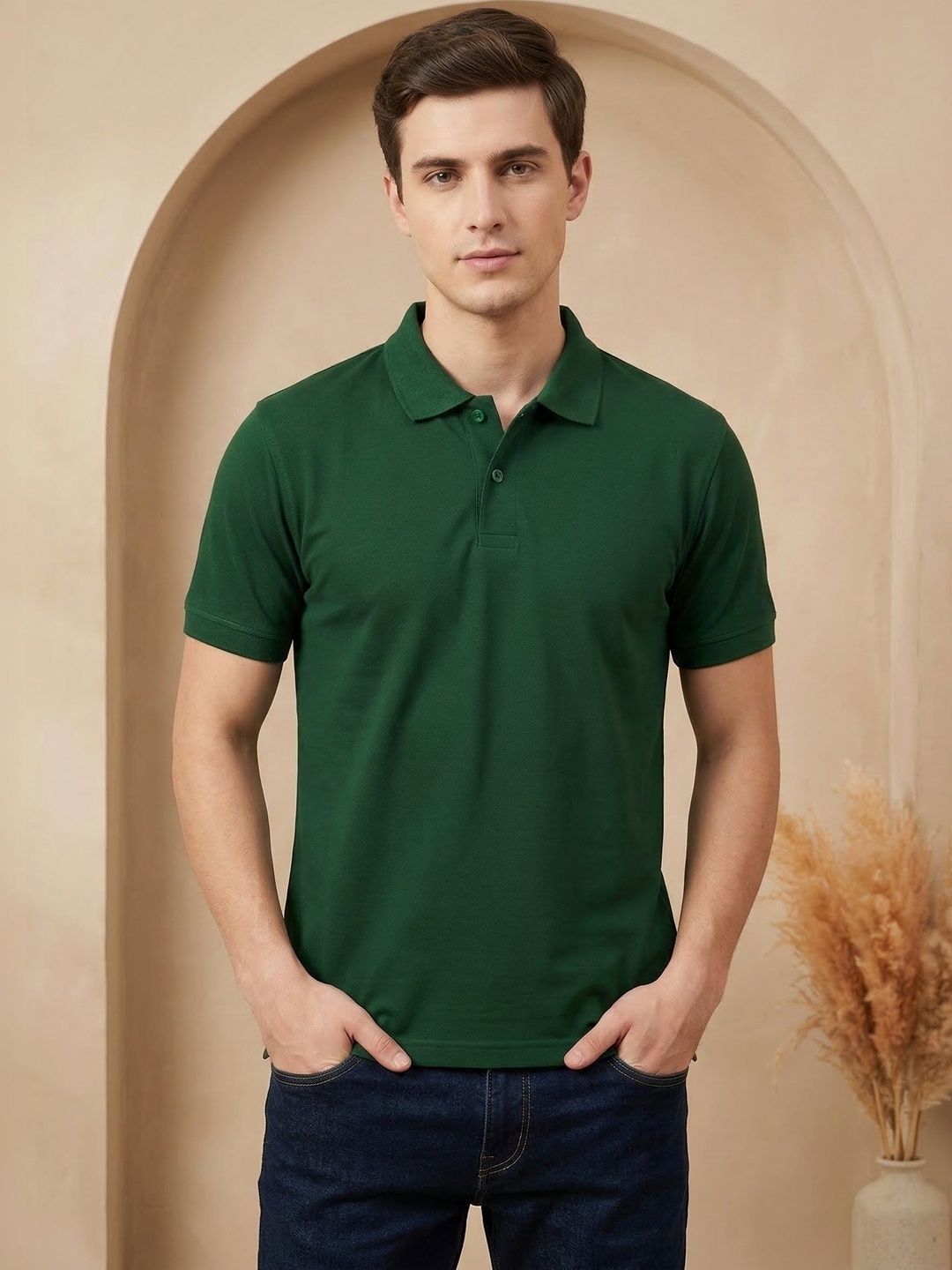 R.Code by The Roadster Life Co. Men Polo Collar T-shirt