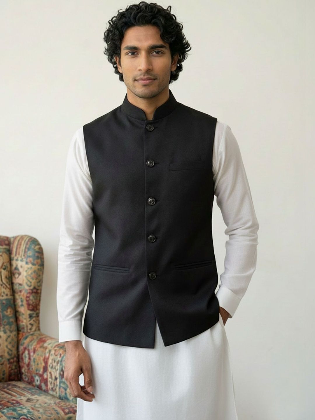 HERE&NOW Woven Nehru Jackets