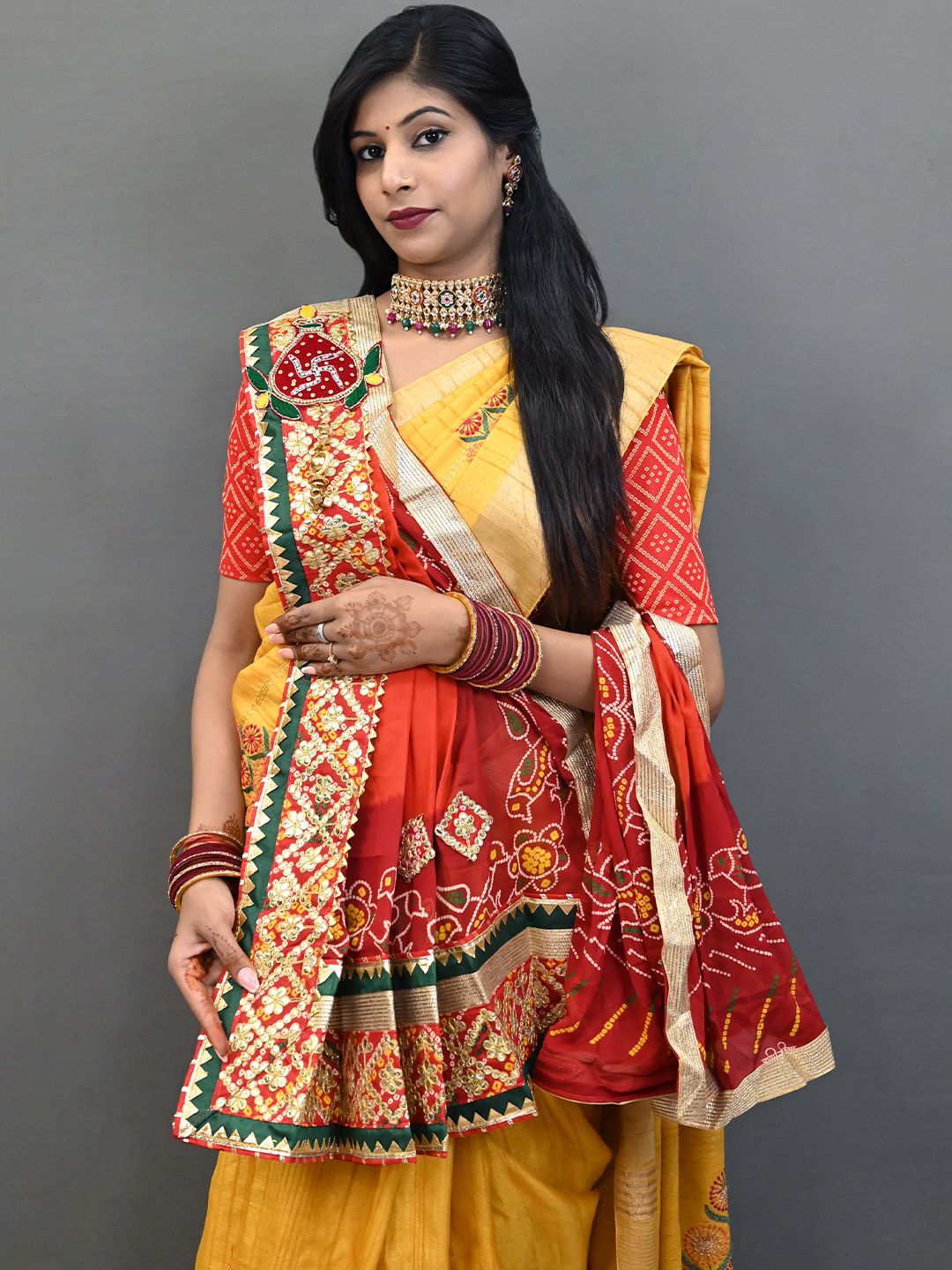 Ranisatiya creation Ranisatiya creation Bandhani Printed Dupatta With Gotta Patti
