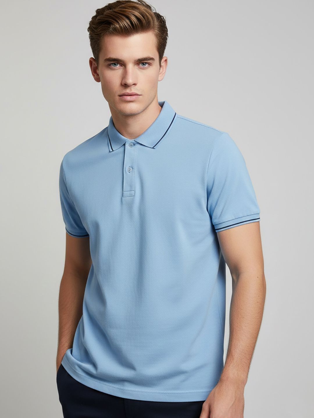XYRIS XYRIS Men Polo Collar T-shirt