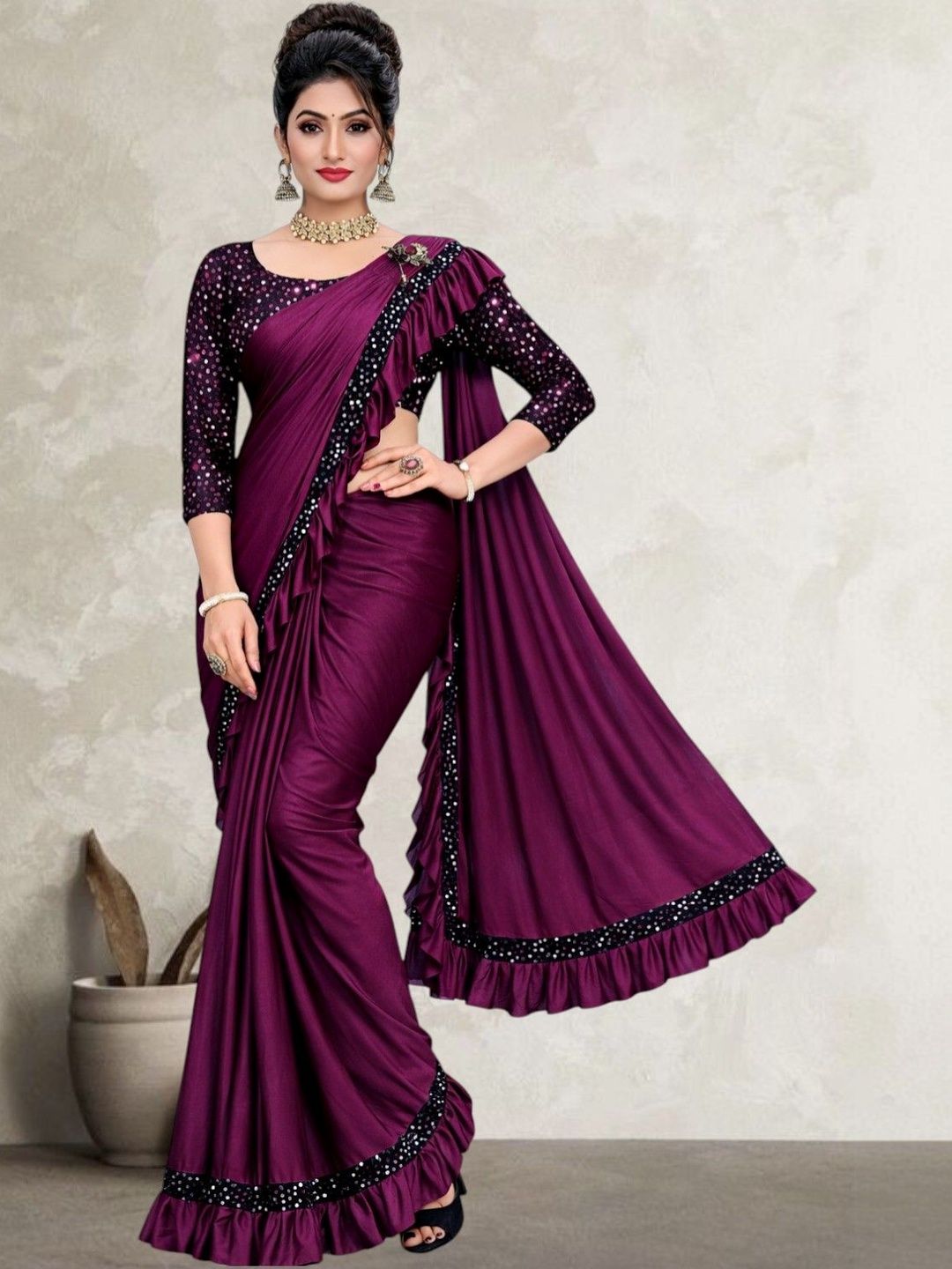 VIJAYA VALLABH Sequinned Saree