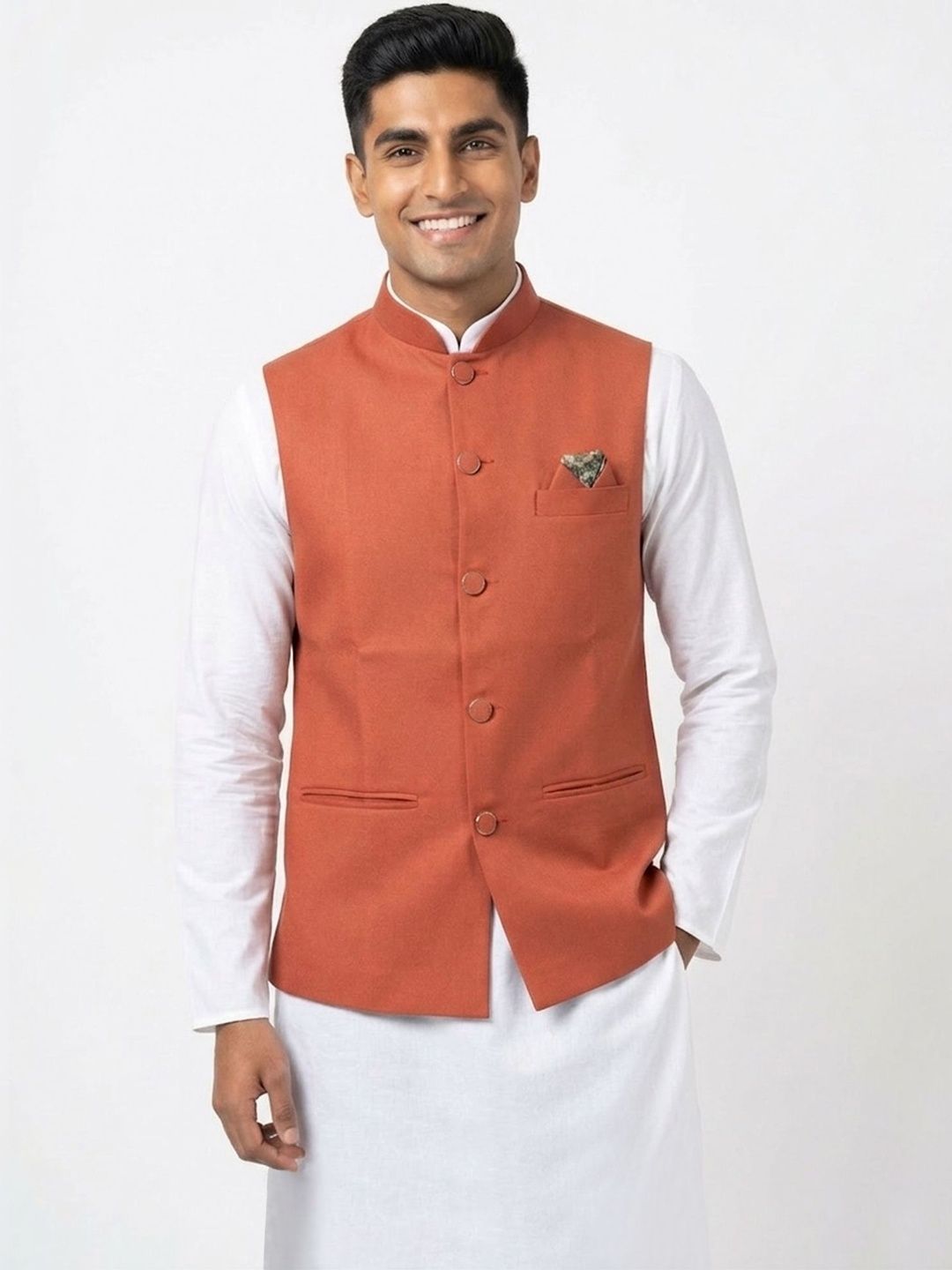 HERE&NOW Woven Nehru Jackets
