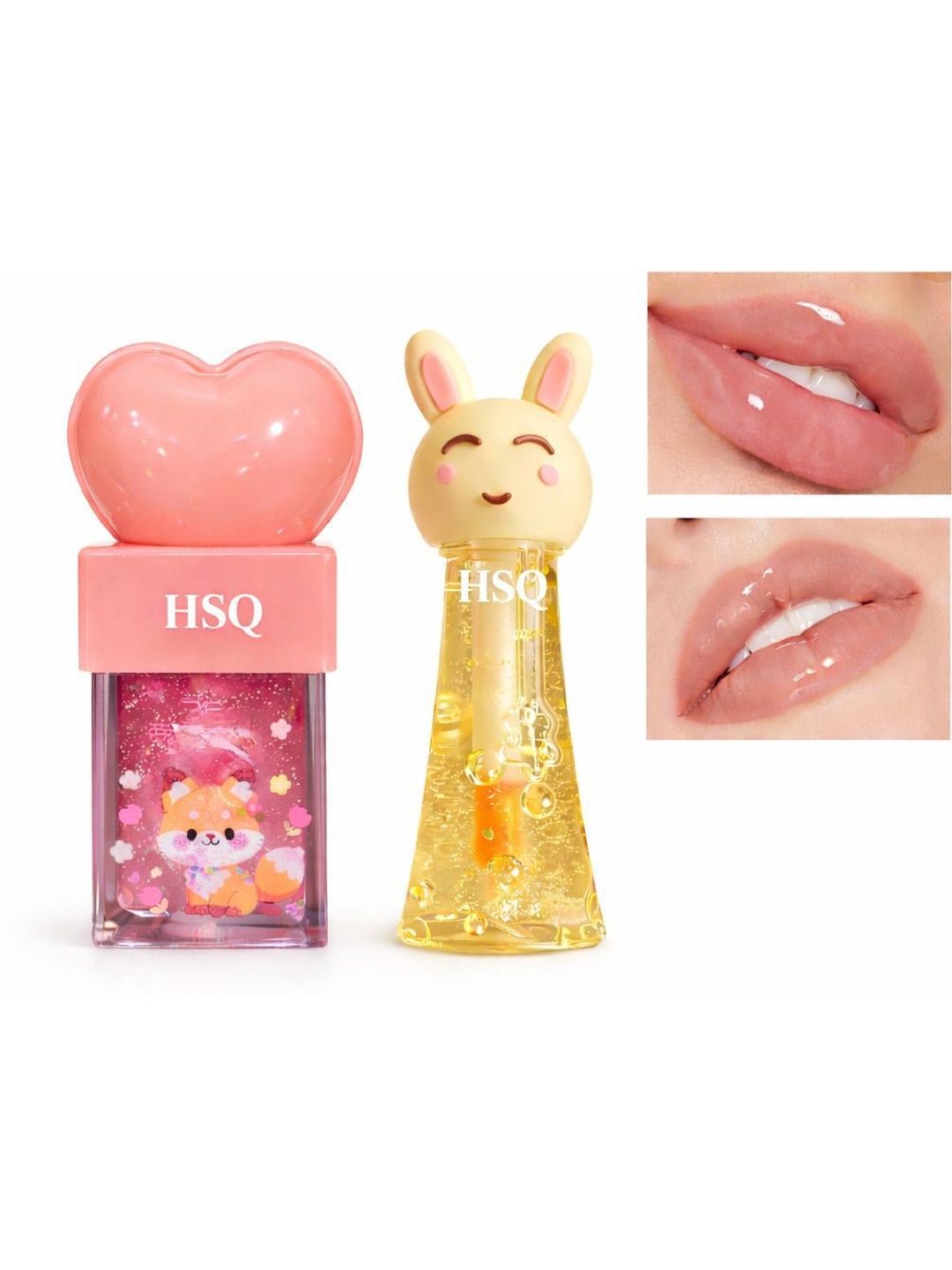 Hsq Set Of 2 Long Lasting Moisturizing Lip Gloss - 5 ml Each