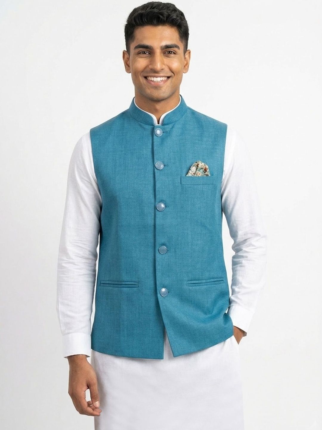 HERE&NOW Woven Nehru Jackets