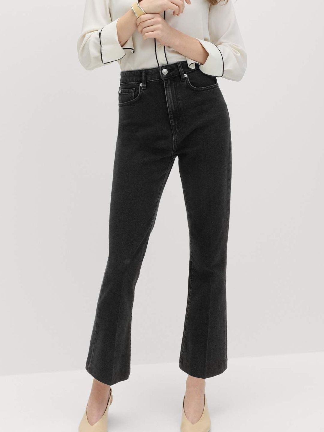 High Waisted Kickflare Cropped Jeans