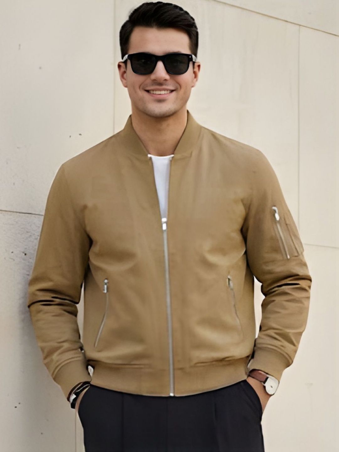 CARABA Men Lightweight Biker Jacket