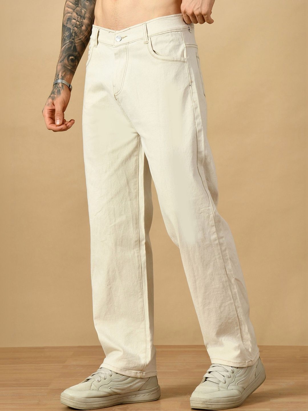 R.Code by The Roadster Life Co. Men Classic Straight Fit Mid-Rise Stretchable Jeans