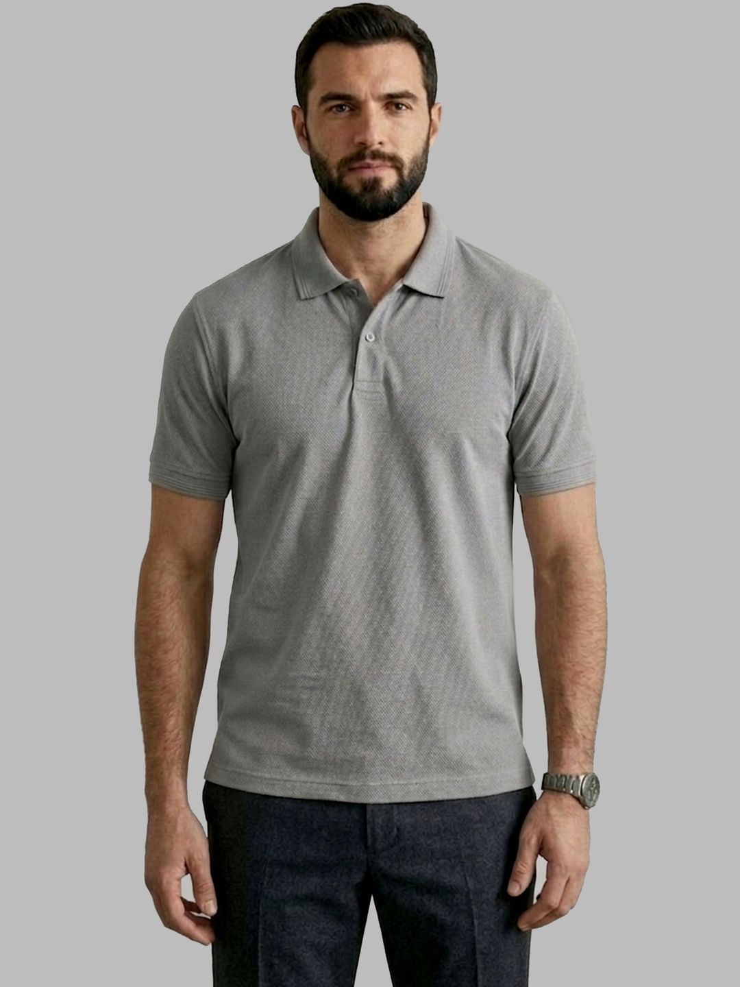 Davno Men Polo Collar T-shirt