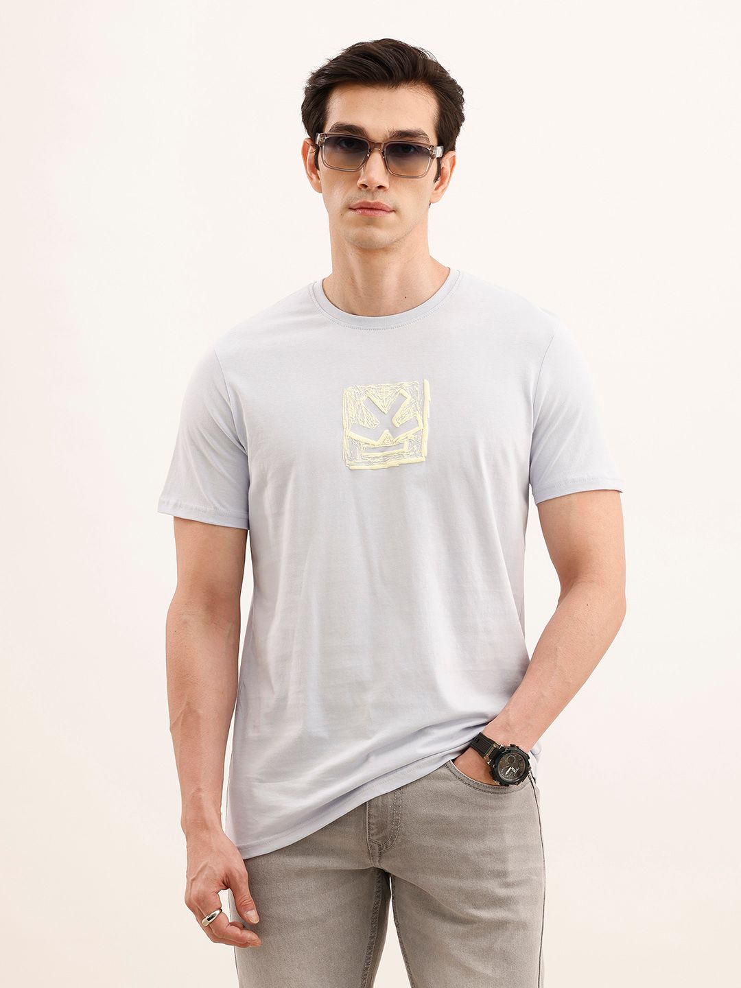 WROGN Printed Pure Cotton Slim Fit T-shirt