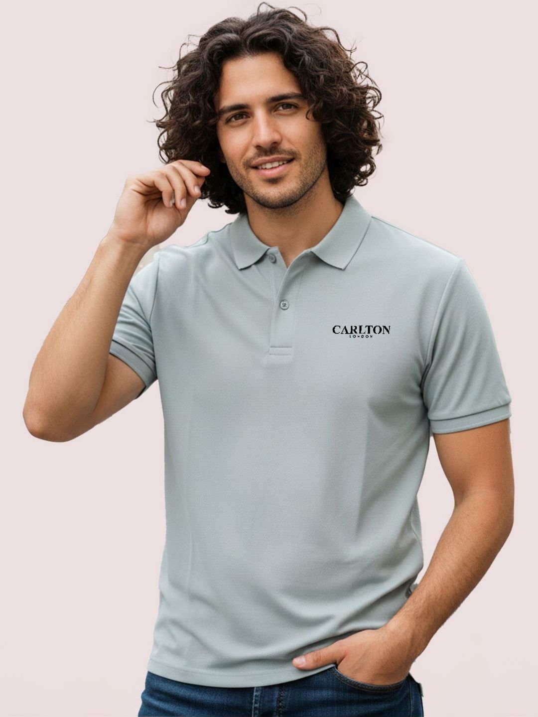 Carlton London Men Printed Polo Collar T-shirt
