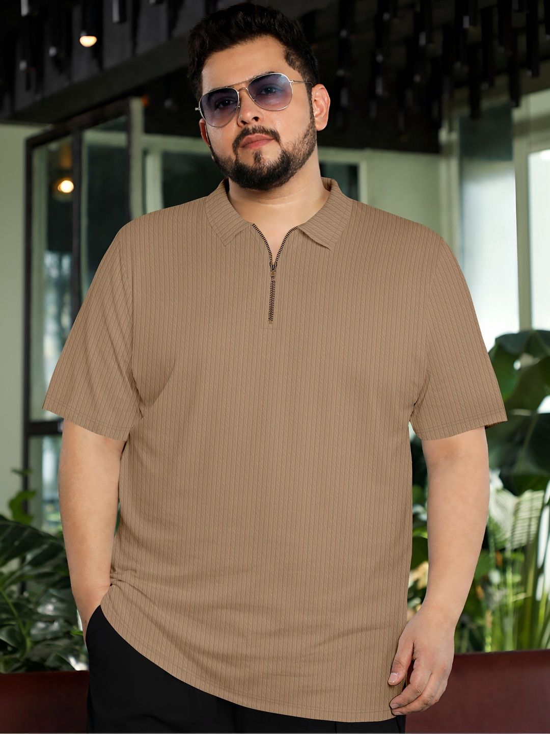 HAPPY KHAJANA Men Polo Collar T-shirt