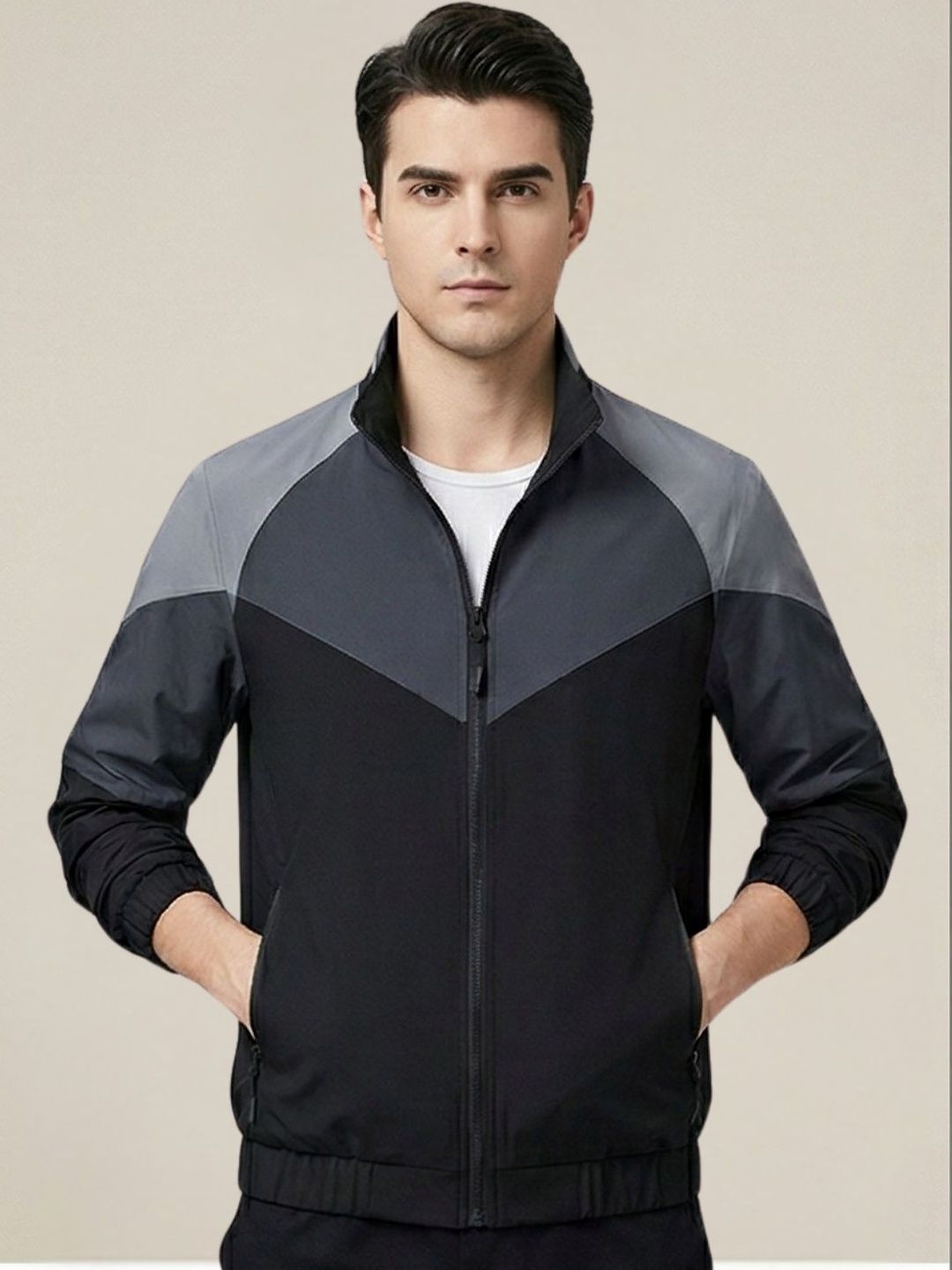 CARABA Men Colourblocked Windcheater Running Sporty Jacket