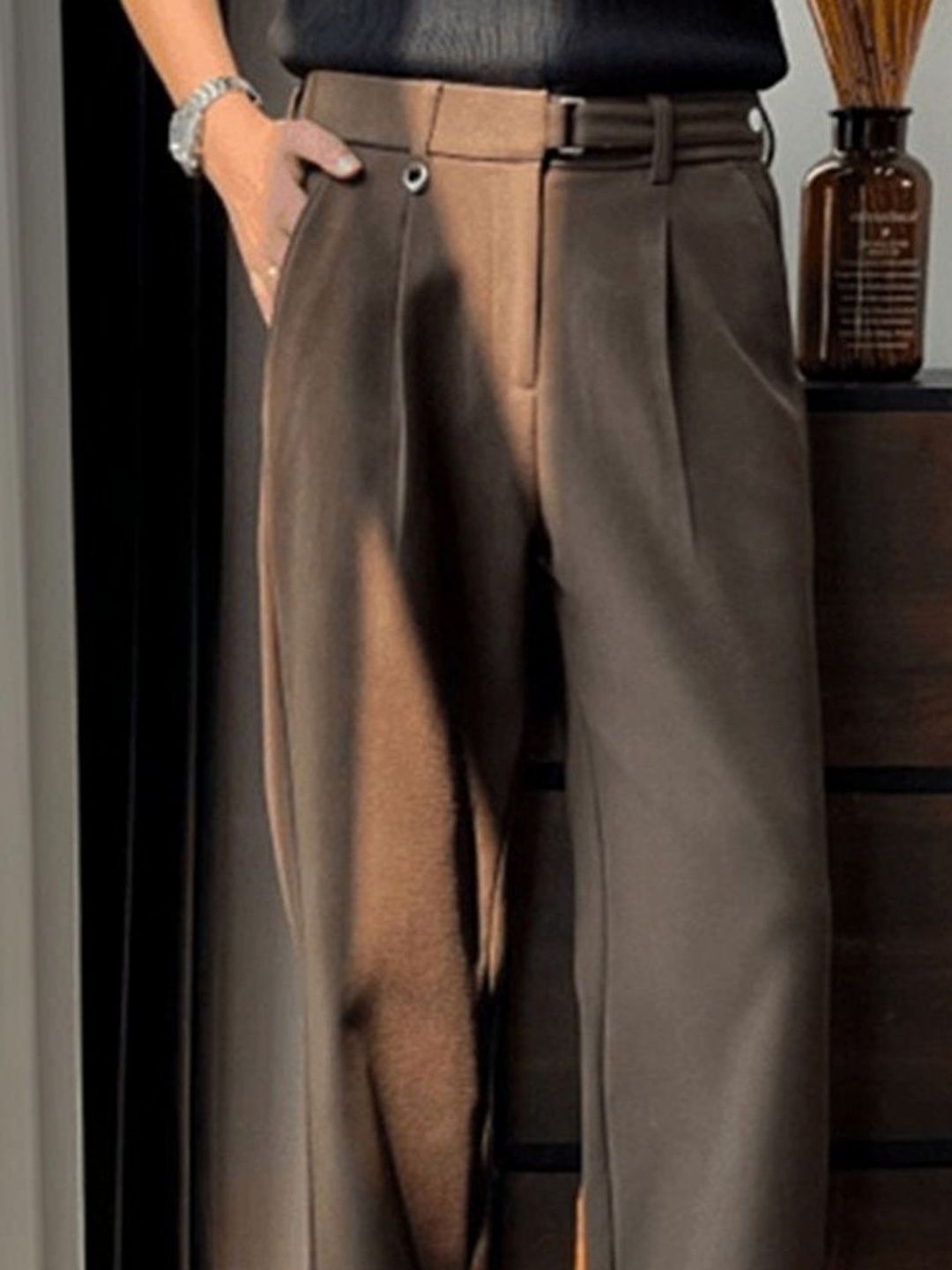 Buy ANDREW HILL Men Easy Wash Pleated Trousers - Trousers for Men