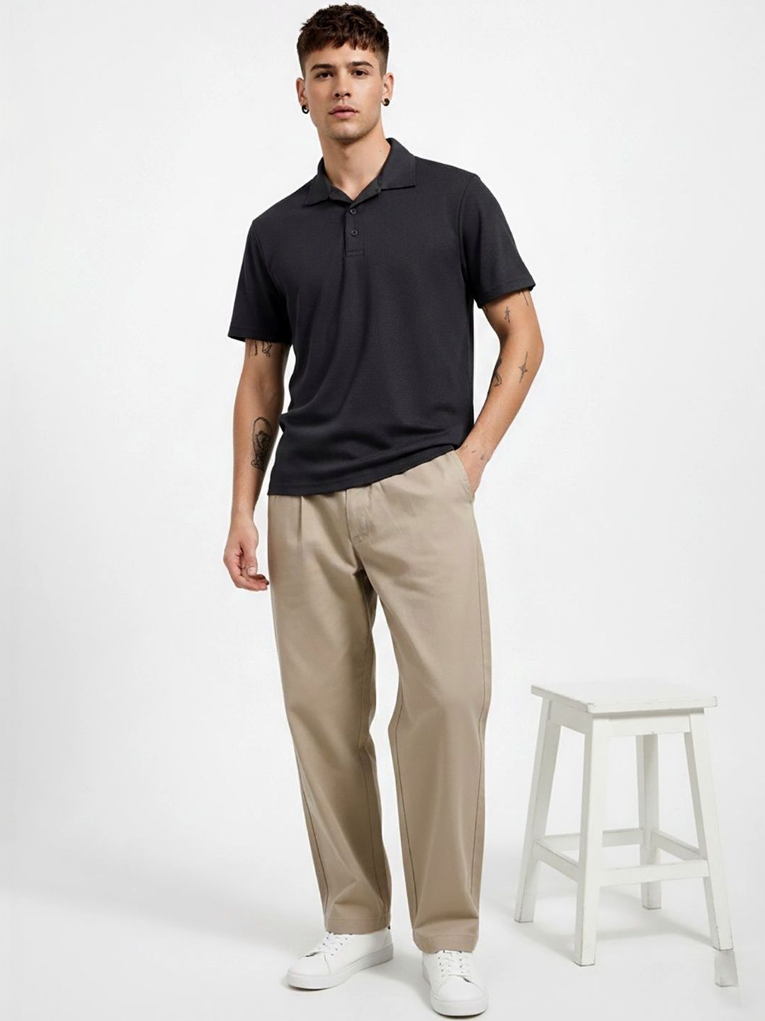 OAKWYN Men Polo Collar Moisture Wicking T-shirt