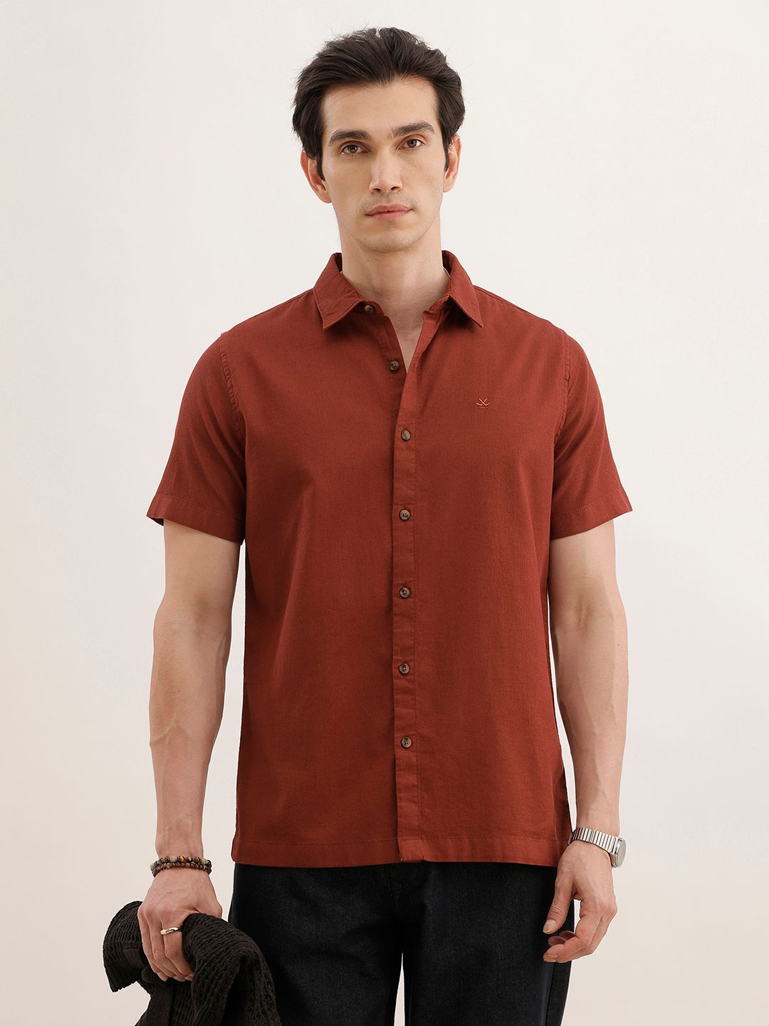 WROGN Men Slim Fit Pure Cotton Casual Shirt