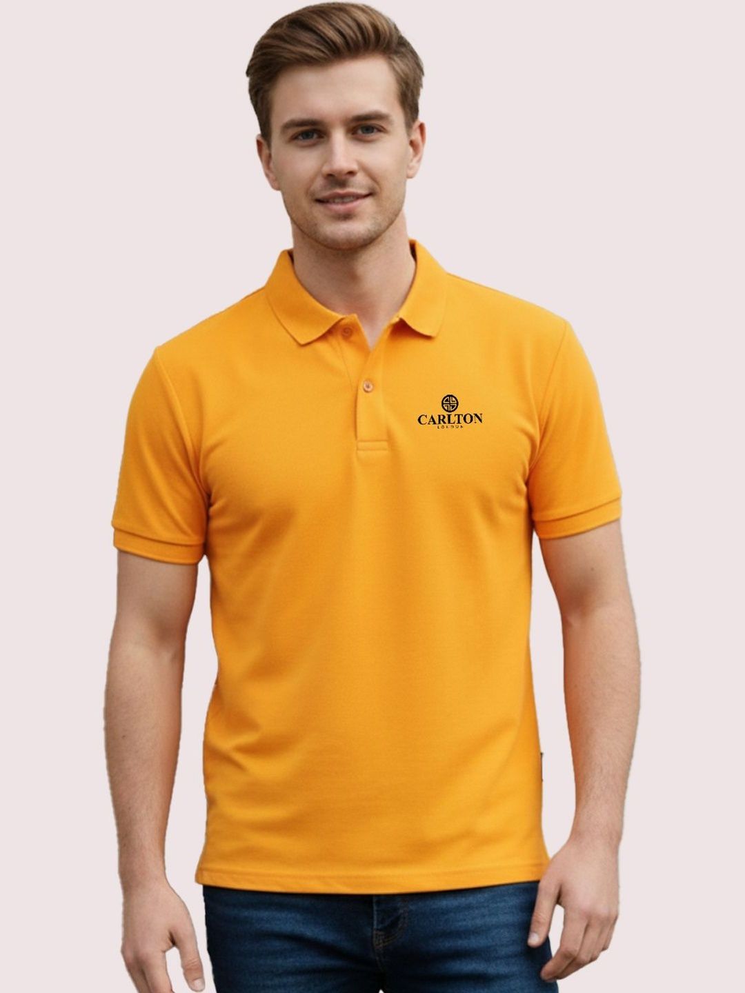 Carlton London Men Printed Polo Collar T-shirt