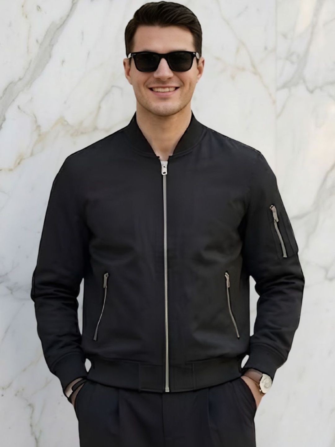 MIA FASHION Men Windcheater Cycling Bomber Jacket