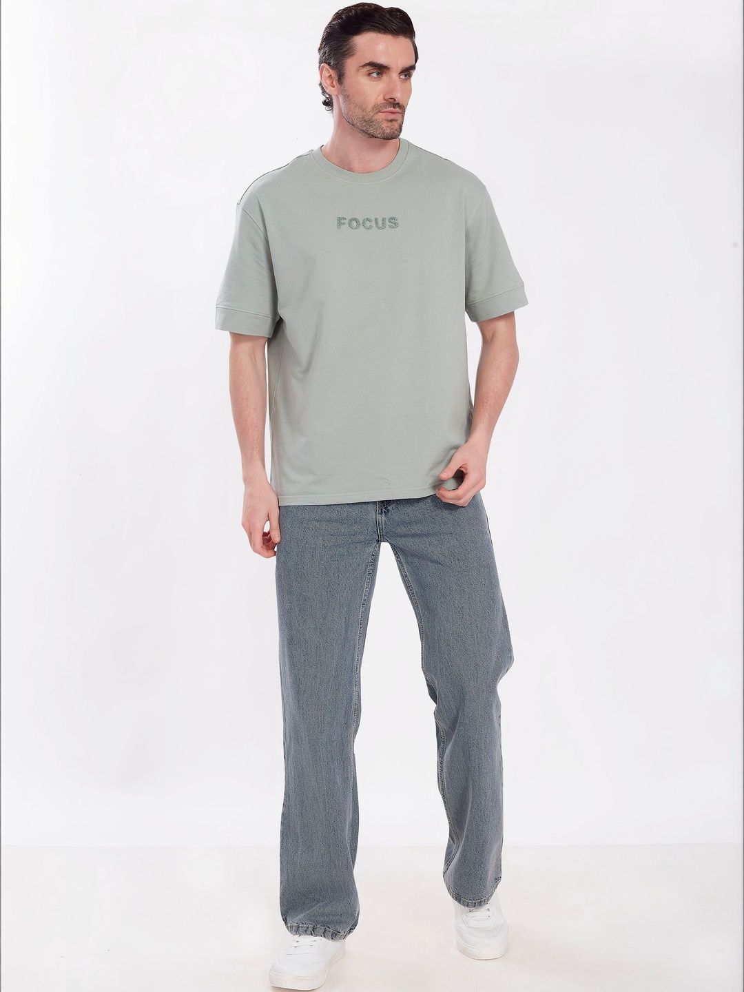 R.Code by The Roadster Life Co. Men Cotton Mid-Rise Baggy Jeans